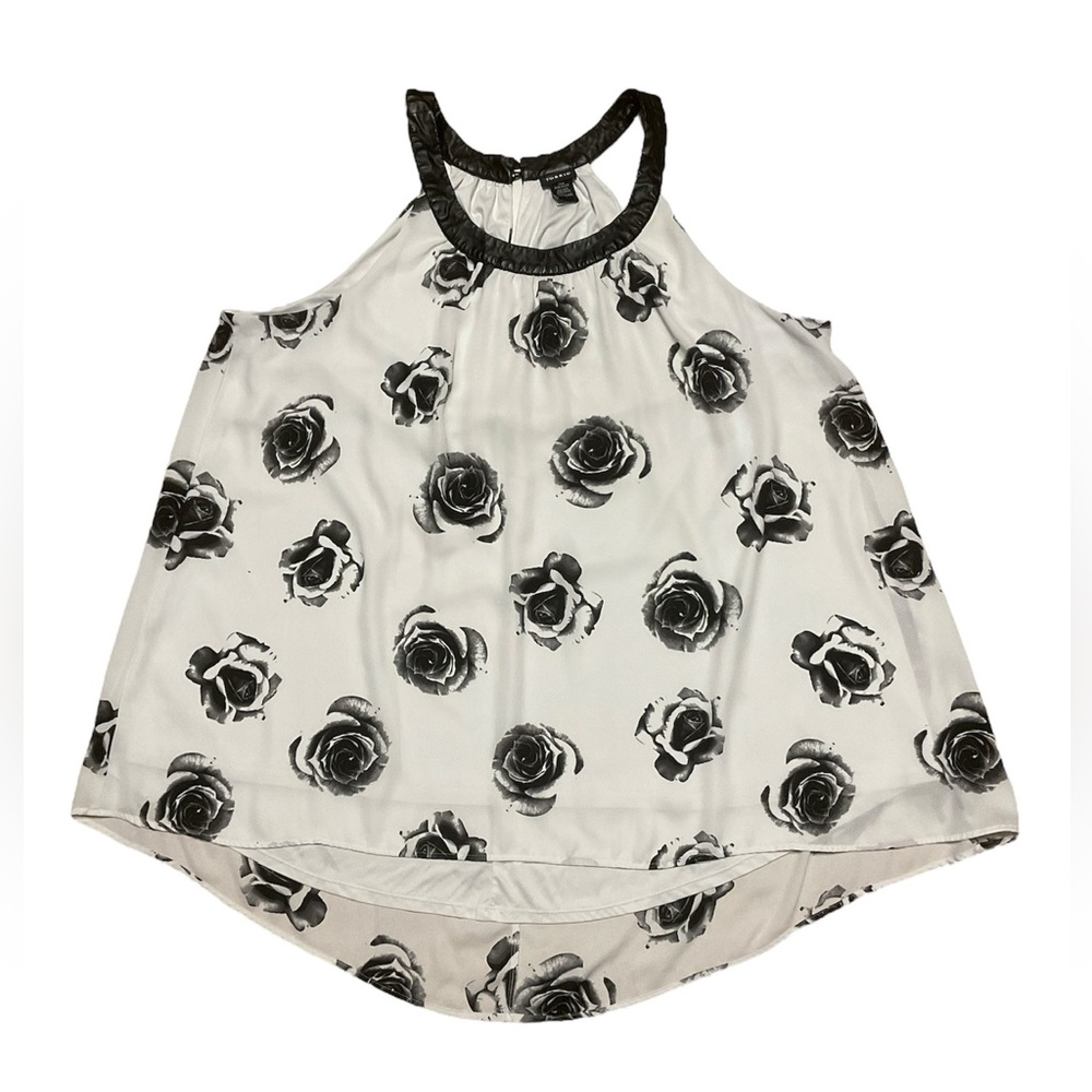 Torrid Halter Tank Top Women’s 4X White Floral Blouse Sleeveless Shirt Casual